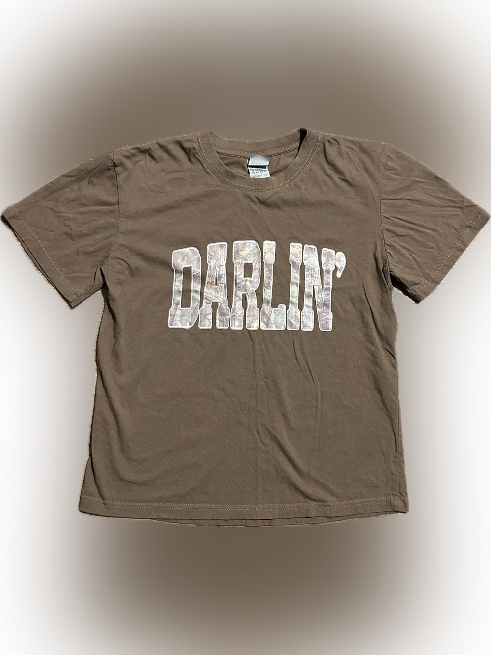 Medium Brown & Camo “Darlin’” T-Shirt